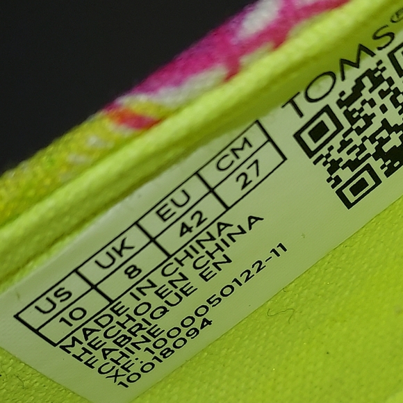 Toms Women's Pink/Orange/Purple Spirogragh Print Slip On Shoes NWOB - Picture 5 of 7